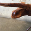 Hand Carved Teak Turtle on Carved Wood Stand