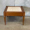 Vintage End Table with Travertine Inset Top