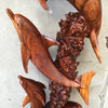 Hand Carved Teak Wood Dolphin Statue