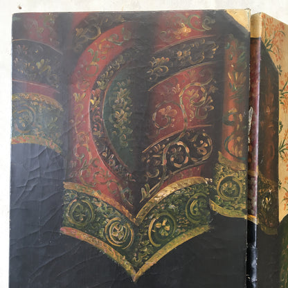 Vintage Four Panel Room Divider Folding Screen