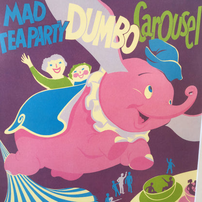 Vintage Dumbo Disneyland Attraction Poster/ Art Print
