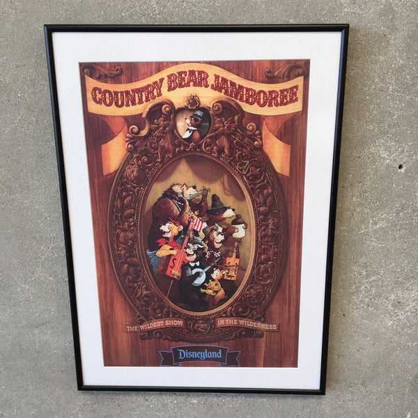 Vintage Disneyland "Country Bear Jamboree" Attraction Framed Poster Print