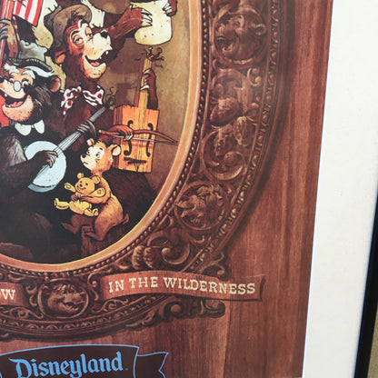 Vintage Disneyland "Country Bear Jamboree" Attraction Framed Poster Print