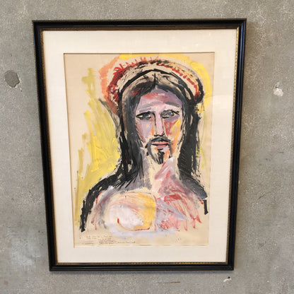 Modernist Art "Jesus"  in Gouache Style