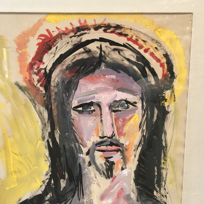 Modernist Art "Jesus"  in Gouache Style