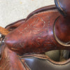 Vintage Tooled Big Horn Brown Leather Horse Saddle