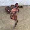 Vintage Tooled Big Horn Brown Leather Horse Saddle