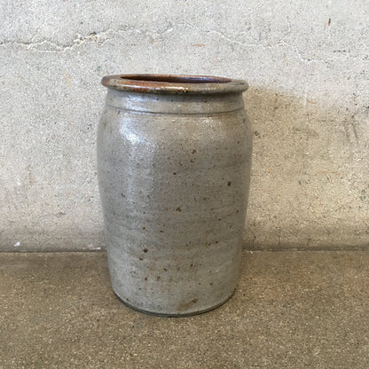 Antique Salt Glaze Stoneware Crock Cobalt Detail