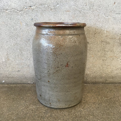 Antique Salt Glaze Stoneware Crock Cobalt Detail
