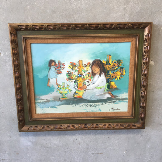 Signed "Candeleros" Oil Painting