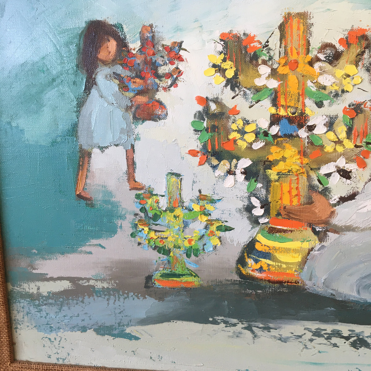 Signed "Candeleros" Oil Painting
