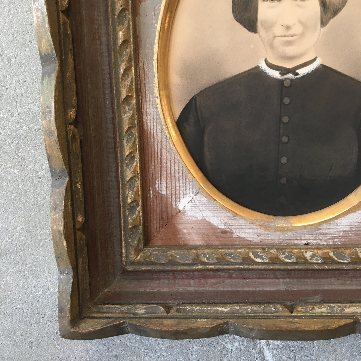 Antique Folk Art Portrait