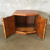 Mid Century Brutalist End Table Cabinet by Lane