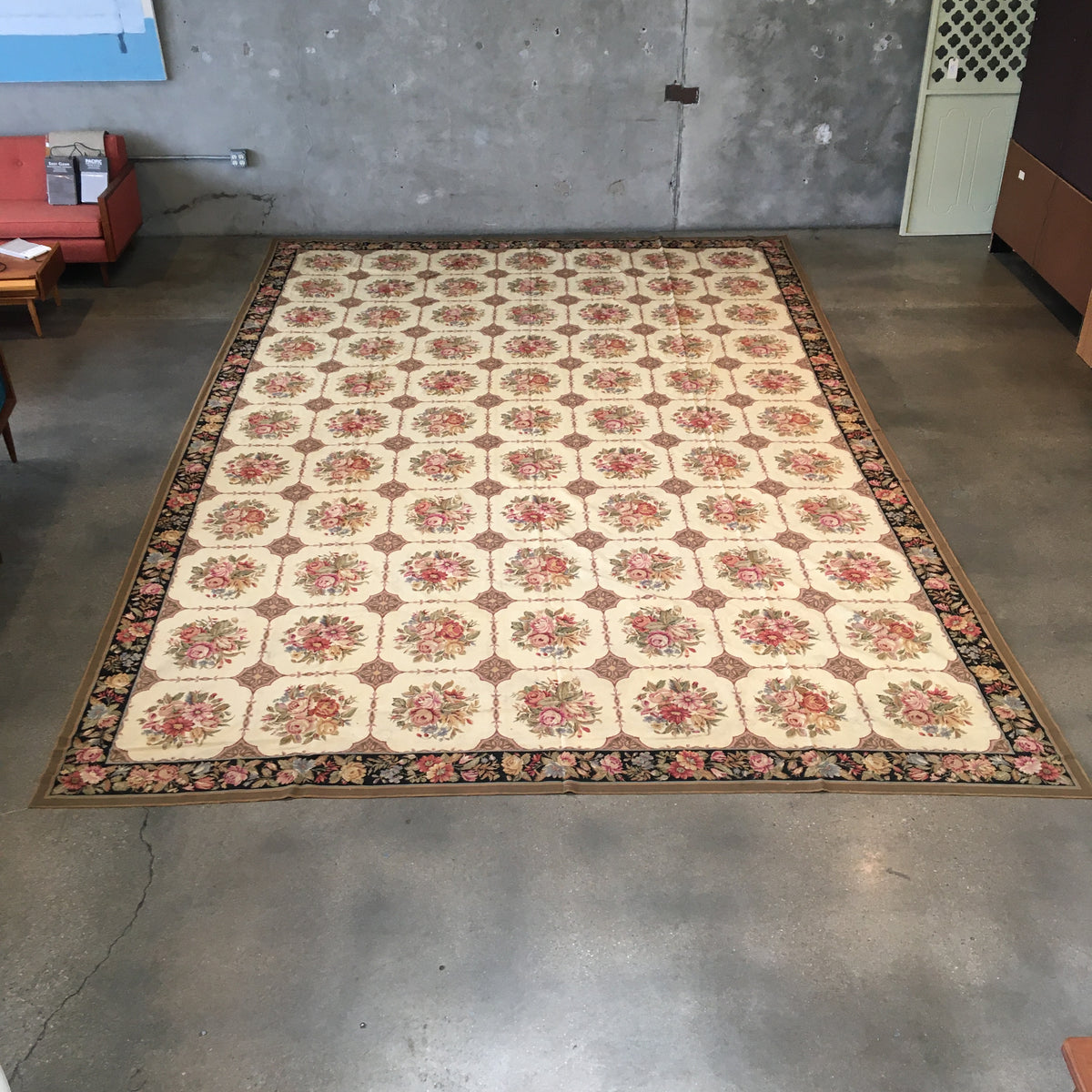 Vintage Large Needle Point Roomsize Rug