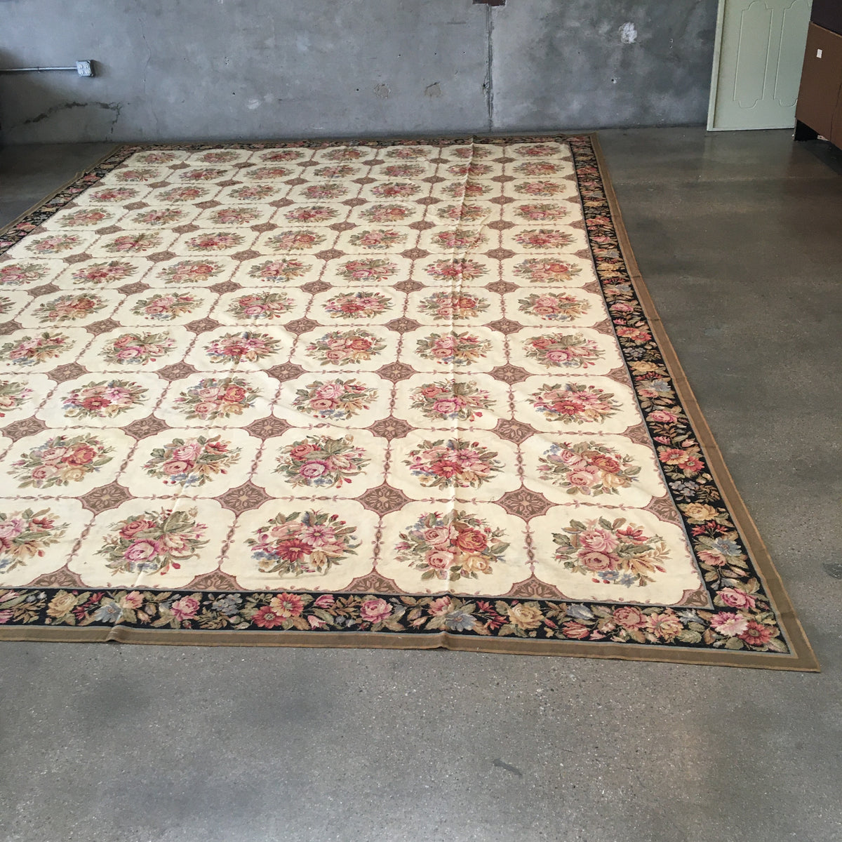 Vintage Large Needle Point Roomsize Rug