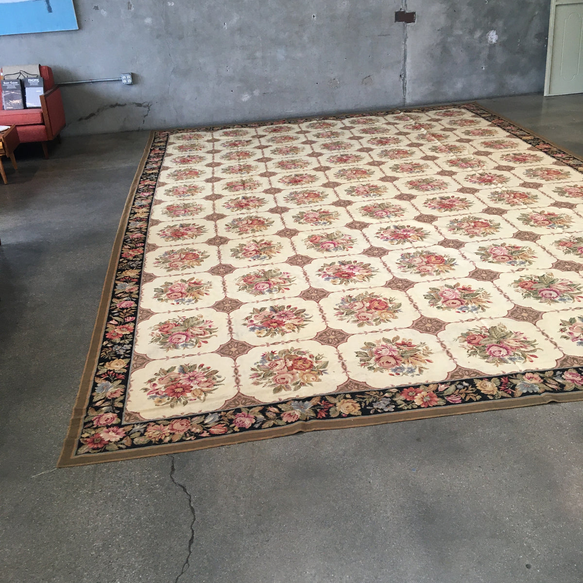 Vintage Large Needle Point Roomsize Rug