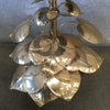 1970's Italian 14k Gold Plate Leafy Lamp with Shade