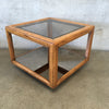1980's Oak Open Cube Side Table