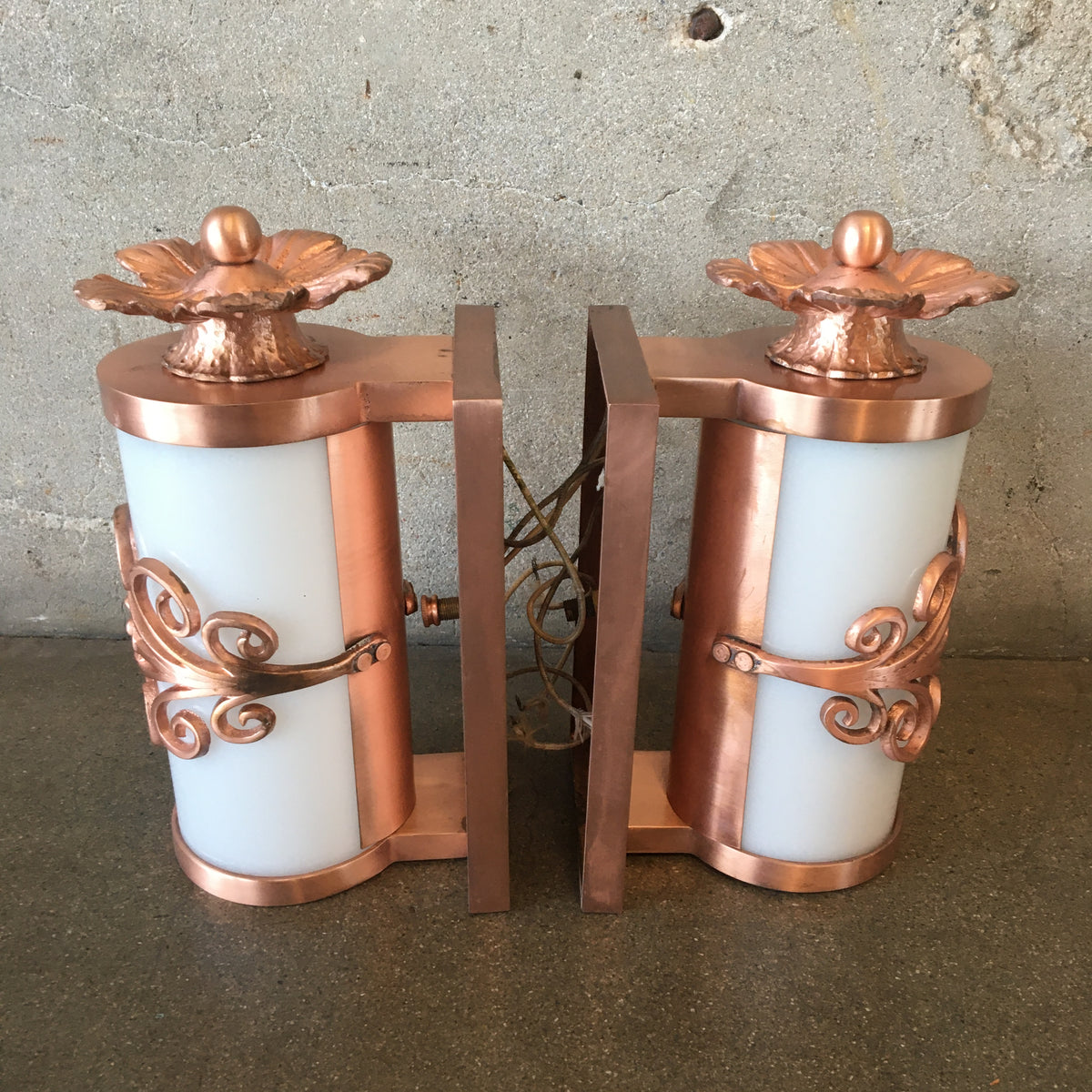 Pair of Vintage Coppper Plated Sconces