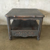 Gray Carved Upcycled Side Table