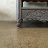 Gray Carved Upcycled Side Table