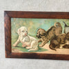 Vintage Print of Puppies Playing