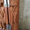Vintage Mexican Folk Art Carved Wood Folding Triptych