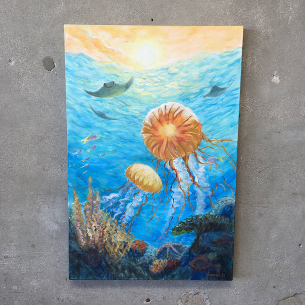 "Jelly Rays" Original Acrylic Painting by artist, Joanne Morris
