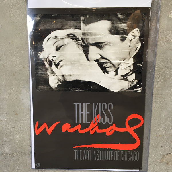 Vintage 1989 Andy Warhol Exhibit Poster Titled "The Kiss"