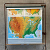 Vintage Hanging World School Map with 8 Maps
