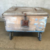 Vintage Industrial Rolling Wooden Trunk / Table