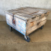 Vintage Industrial Rolling Wooden Trunk / Table