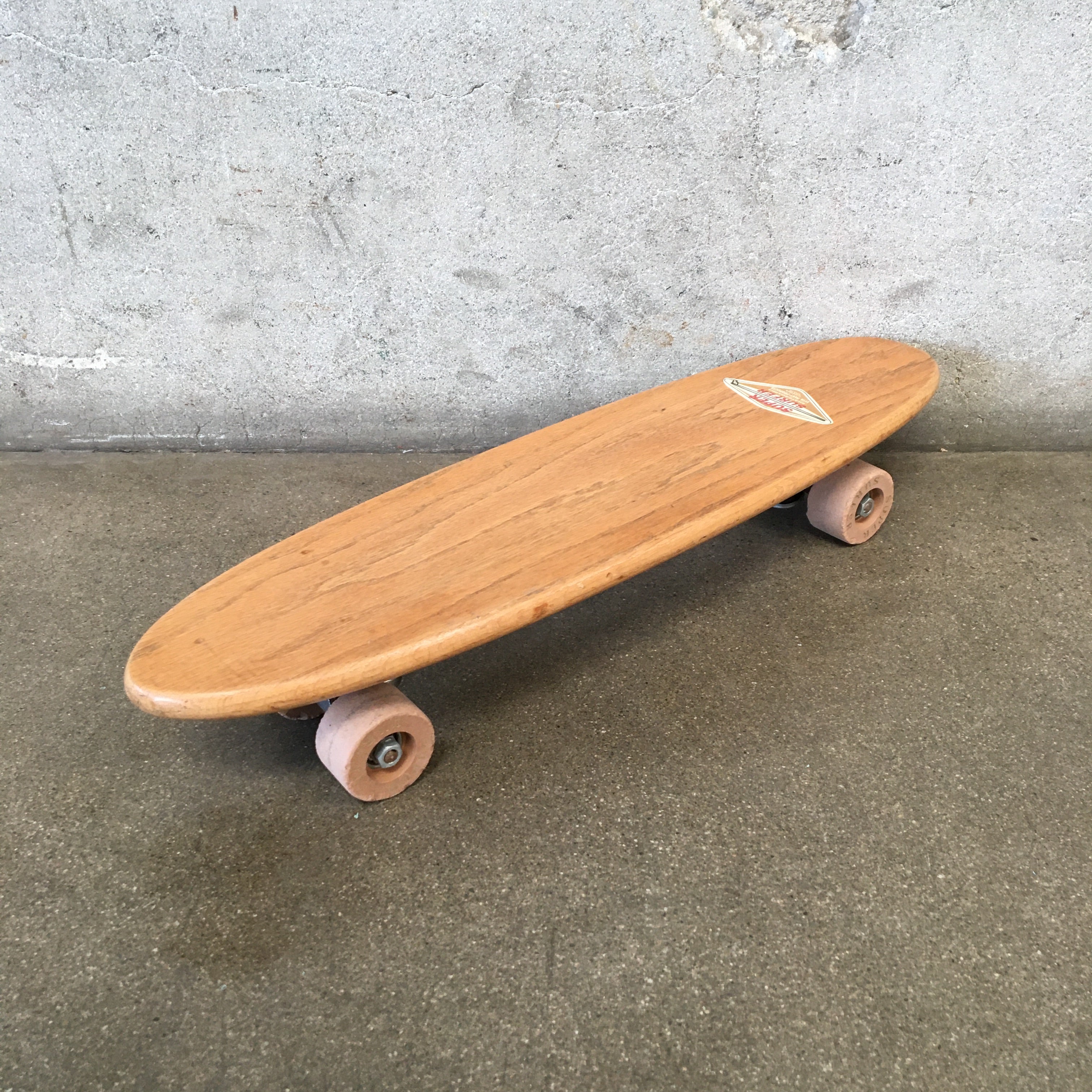 Vintage Wooden Super Surfer Skateboard Complete Cruiser