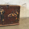 Rare Primitive Carved Folk Art Wood Box with Mexican Dancers