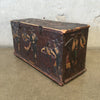 Rare Primitive Carved Folk Art Wood Box with Mexican Dancers