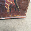 Rare Primitive Carved Folk Art Wood Box with Mexican Dancers
