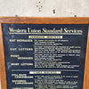 Vintage Western Union Standard Services Tin Sign 1920's