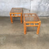 Bamboo / Cane End Tables in the Style of Franco Albini