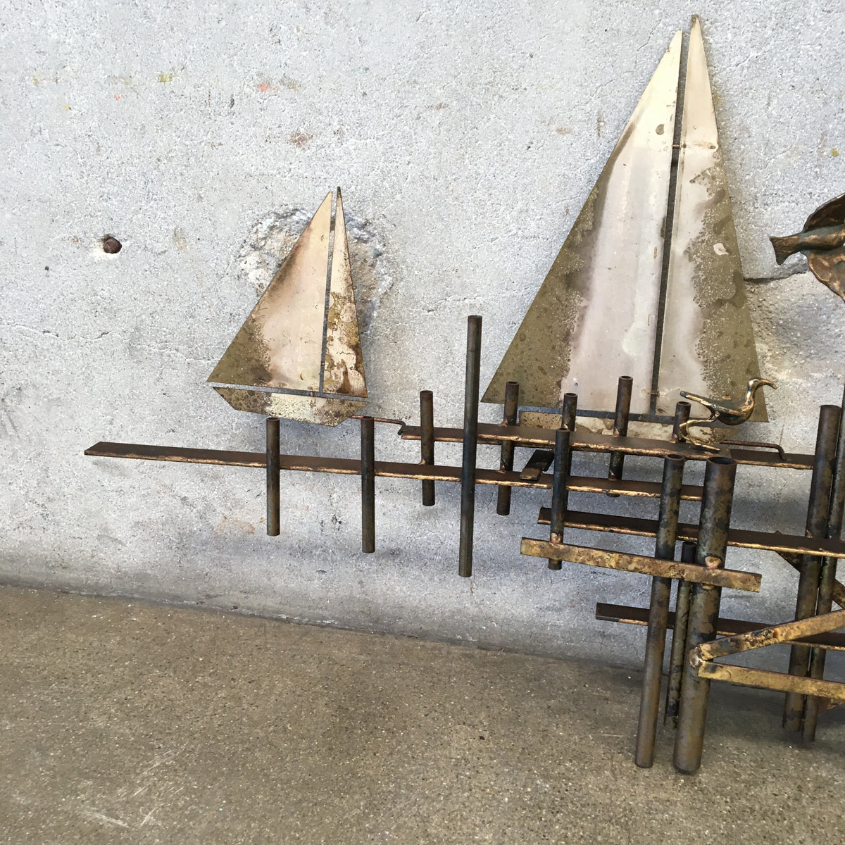 Mid Century Modern Curtis Jere Sailboat Sculpture