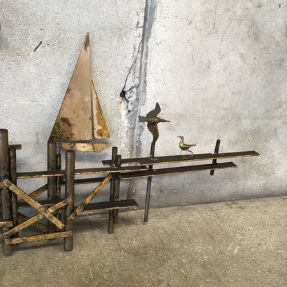 Mid Century Modern Curtis Jere Sailboat Sculpture