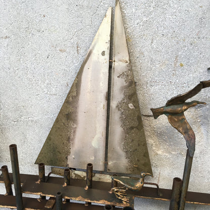 Mid Century Modern Curtis Jere Sailboat Sculpture