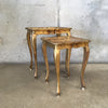 Gold Painted Wooden Nesting Tables - Set Of Two
