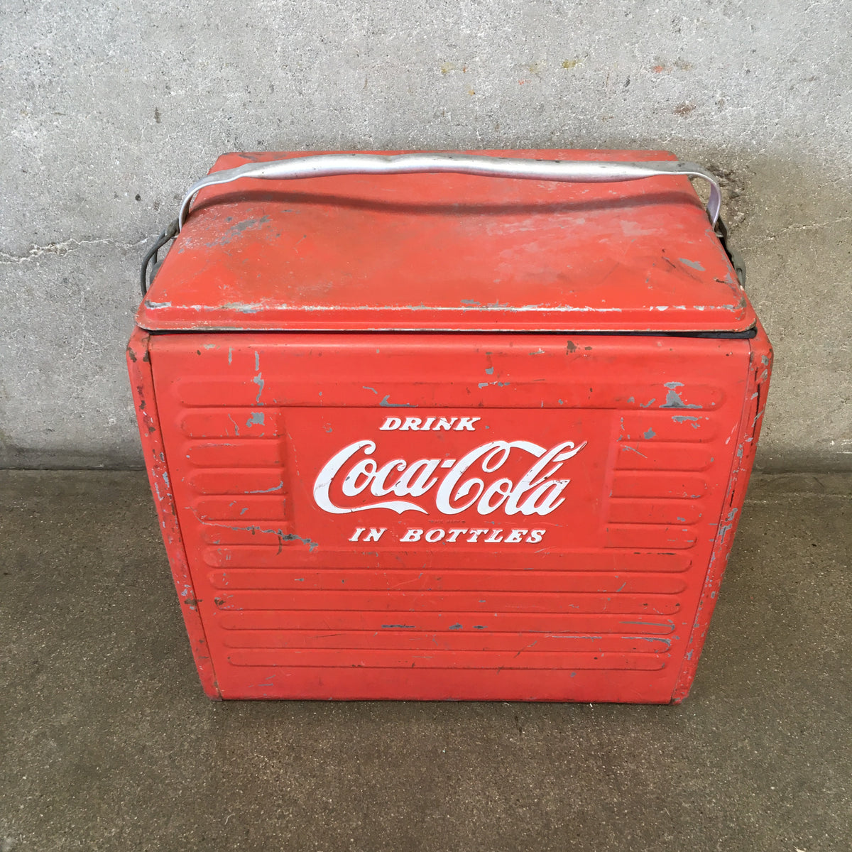 Vintage Original Coca Cola Picnic Cooler with Tray