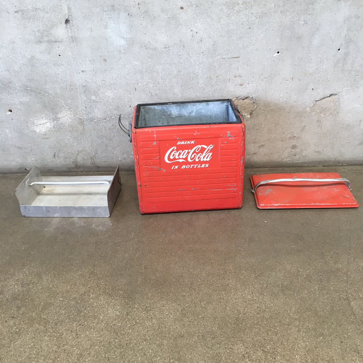 Vintage Original Coca Cola Picnic Cooler with Tray