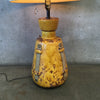 Mid Century Modern Italian Ceramic Leather Strap Lamp