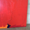 Red Brutalist Post Modern Original Art Painting