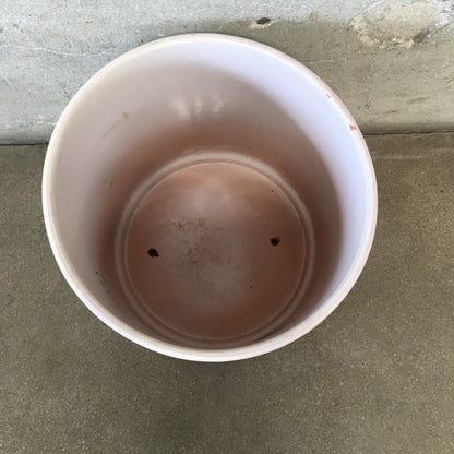 Mid Century Modern White Gainey Garden Pot