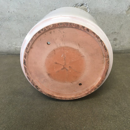 Mid Century Modern White Gainey Garden Pot