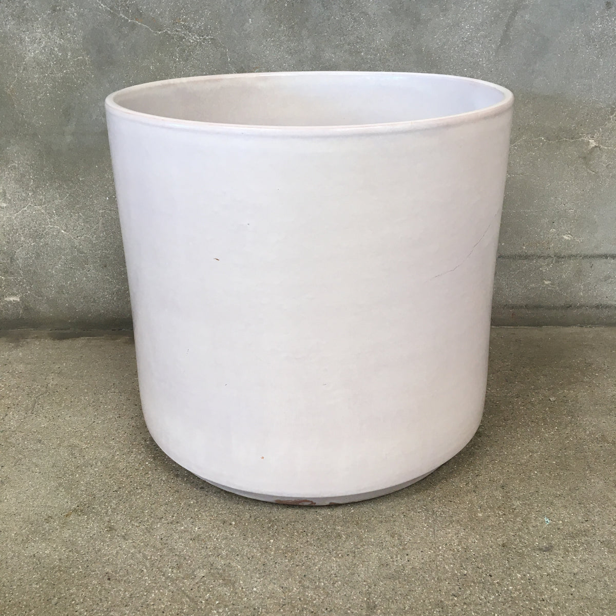 Mid Century Modern White Gainey Garden Pot