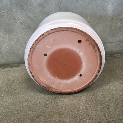 Mid Century Modern White Gainey Garden Pot